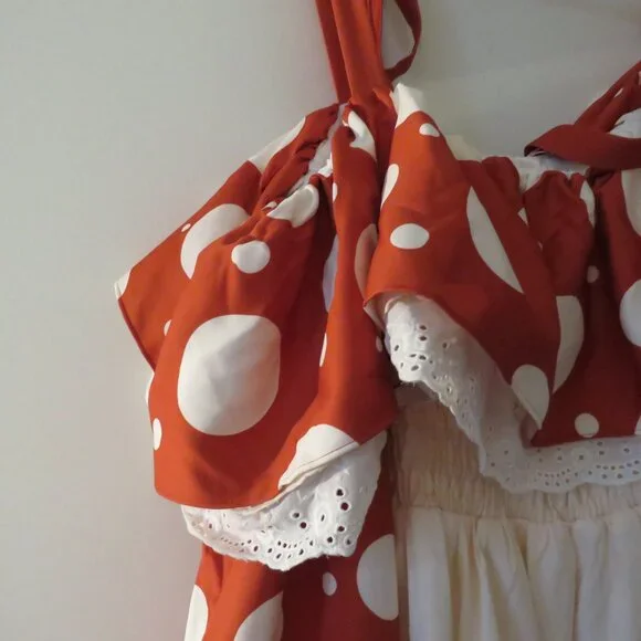 MOCHIPAN Amanita Long Mushroom Dress Whimsical Mushroomcore Coquette 4XL NWT - Picture 3 of 16